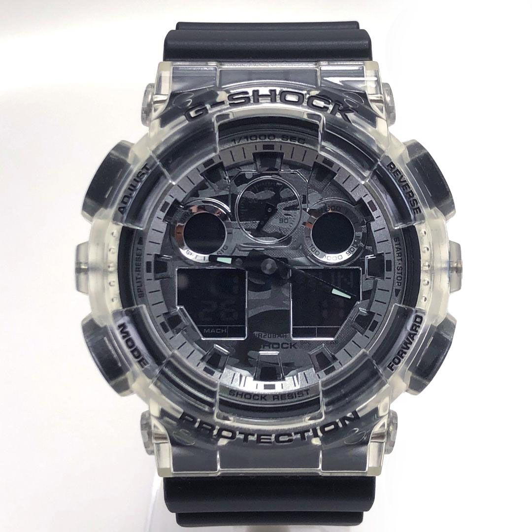 【美品・箱・取説付き】CASIO カシオ／G-SHOCK GA-100SKC／クォーツ／樹脂／ブラック・クリア