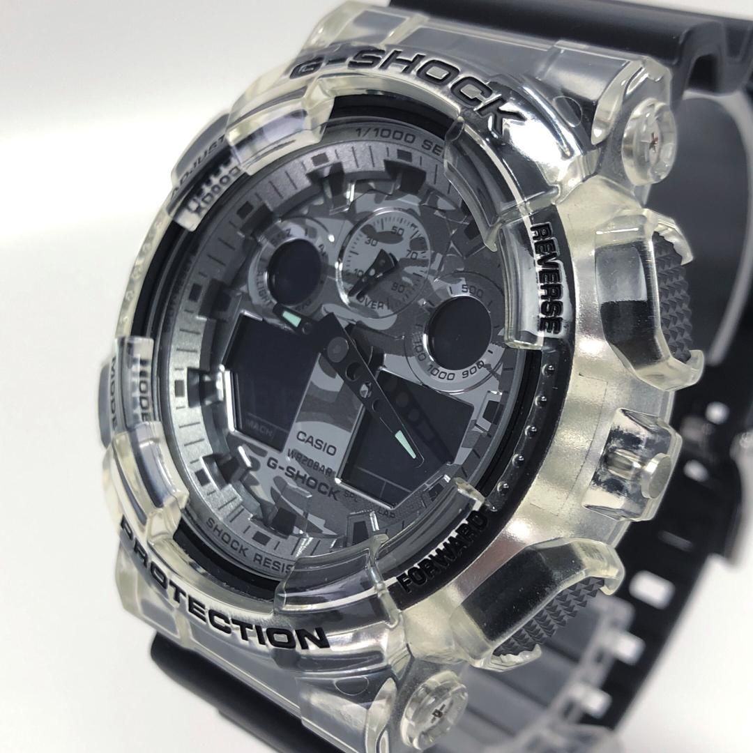 【美品・箱・取説付き】CASIO カシオ／G-SHOCK GA-100SKC／クォーツ／樹脂／ブラック・クリア