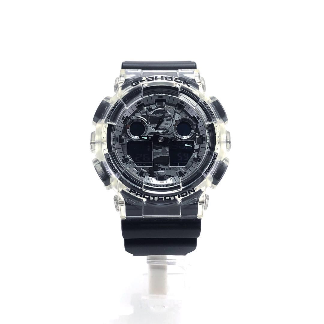 【美品・箱・取説付き】CASIO カシオ／G-SHOCK GA-100SKC／クォーツ／樹脂／ブラック・クリア
