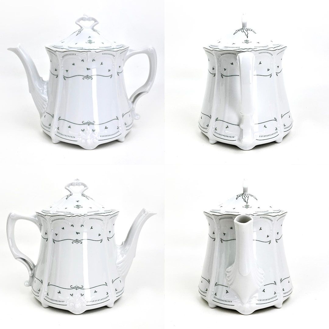 【美品】TIRSCHENREUTH ティルシェンロイト／ババリア ティーポット・シュガーポット・クリーマー／陶器／ホワイト