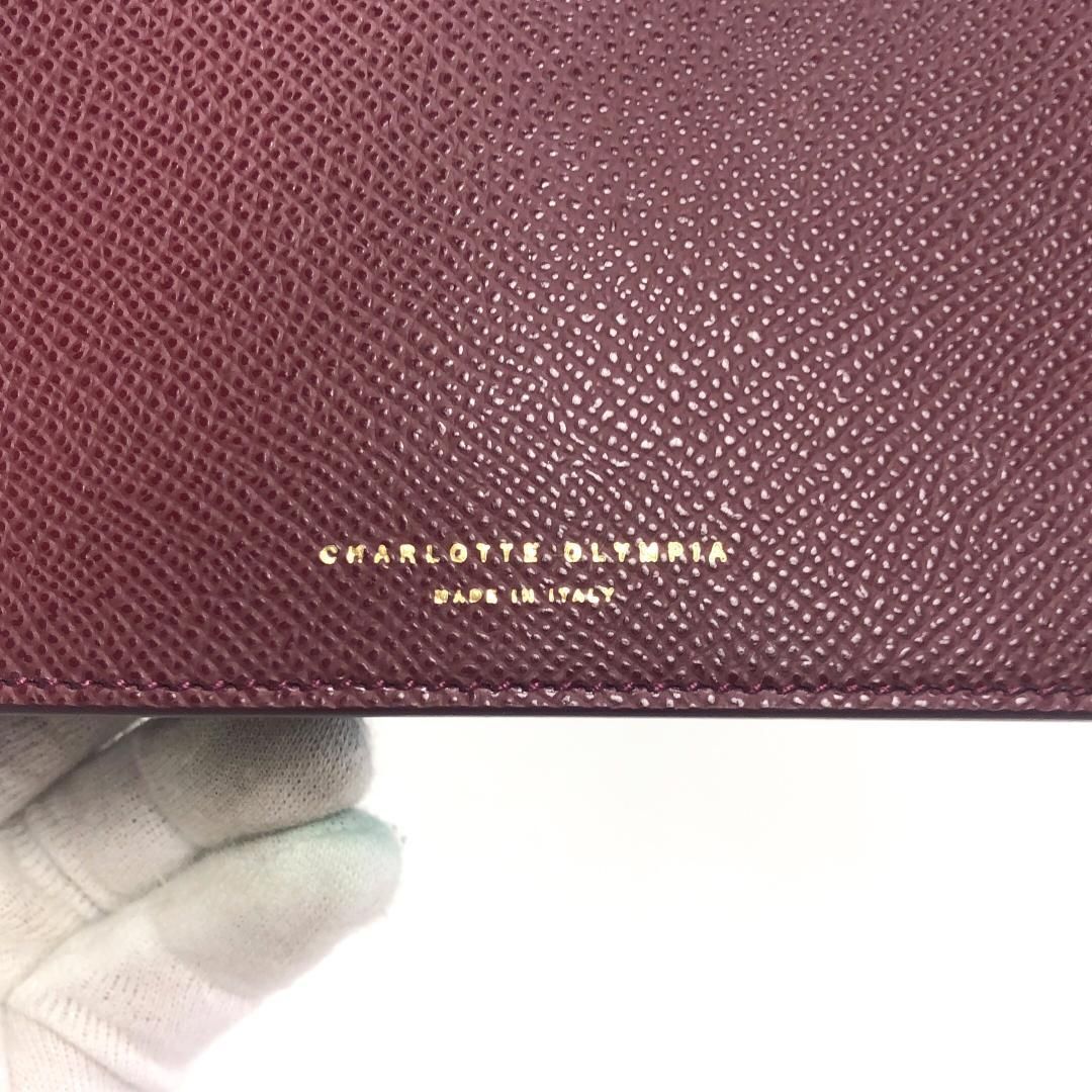 【美品・箱・保管袋付】Charlotte Olympia シャルロットオリンピア／ショルダーバッグ／猫／レザー／えんじ