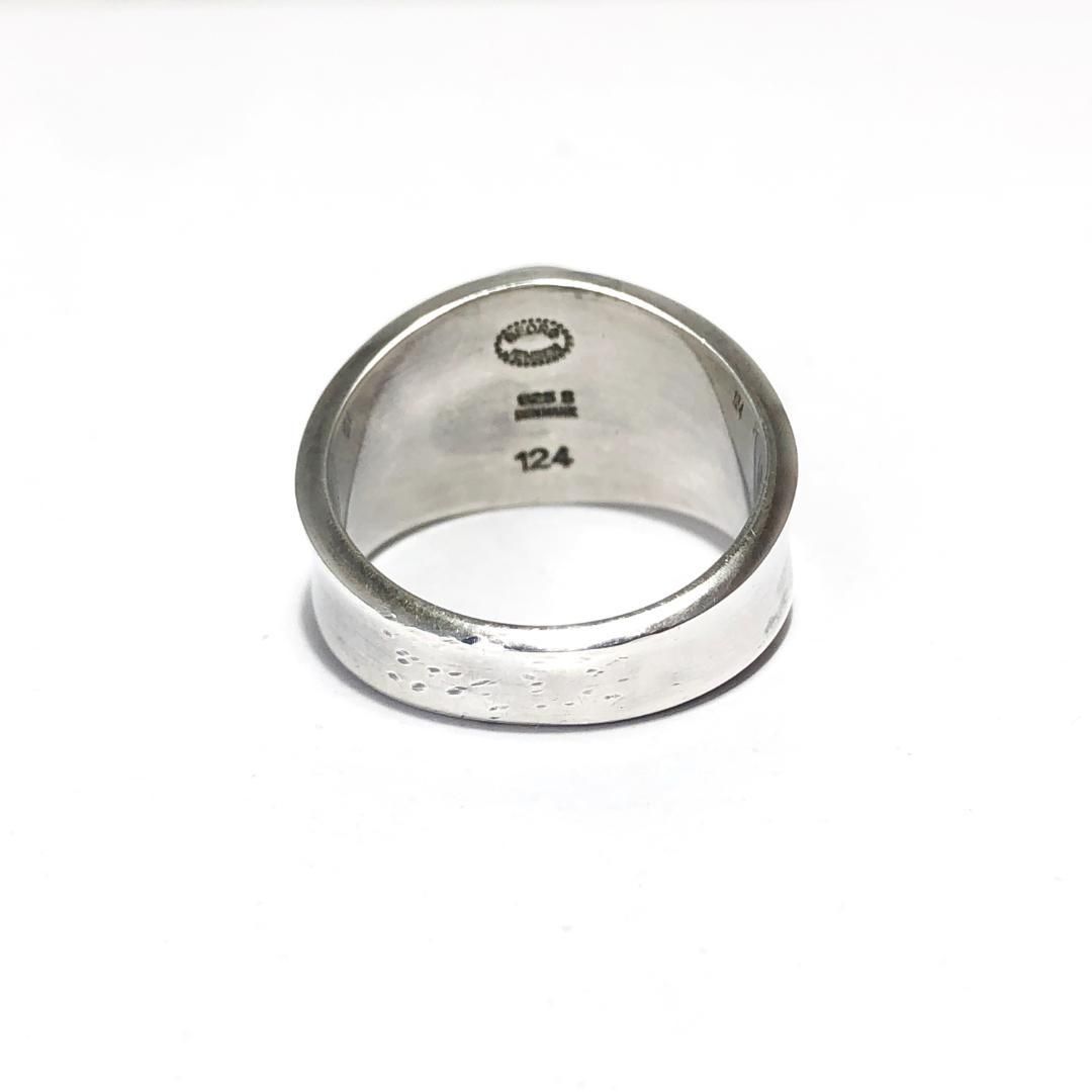 【美品・箱付き】Georg Jensen ジョージジェンセン／グリーンアゲート リング 指輪／12号／SV925・グリーンアゲート 緑瑪瑙／シルバー・グリーン