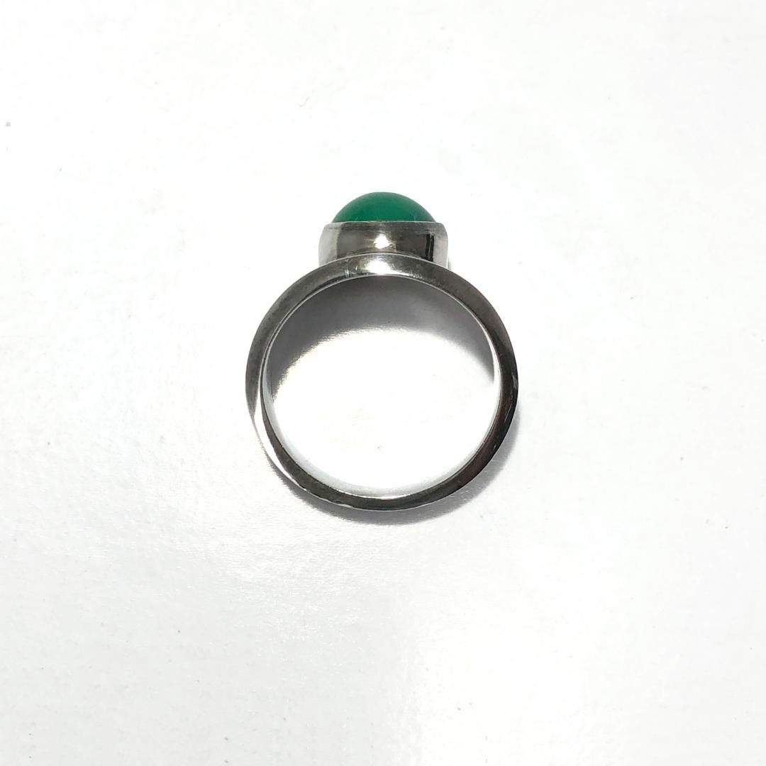 【美品・箱付き】Georg Jensen ジョージジェンセン／グリーンアゲート リング 指輪／12号／SV925・グリーンアゲート 緑瑪瑙／シルバー・グリーン