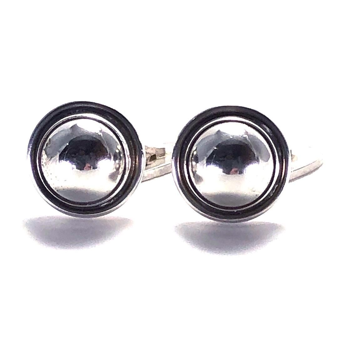 【美品・箱付】Georg Jensen ジョージジェンセン／ヘマタイトネクタイピン・カフスセット／SV925S／シルバー