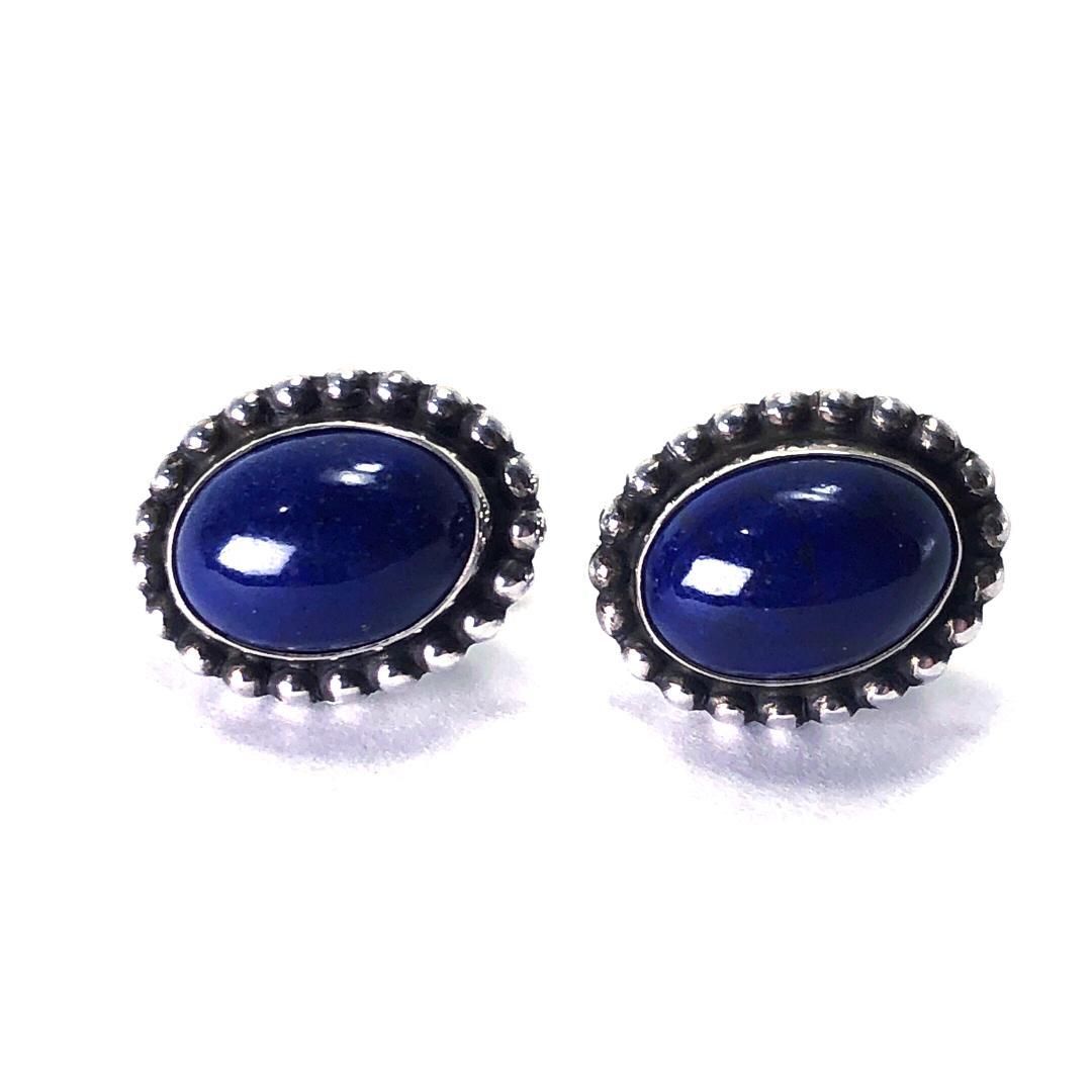【美品・箱付き】Georg jensen ジョージジェンセン／ラピスラズリ イヤリング／59／SV925／シルバー・ブルー