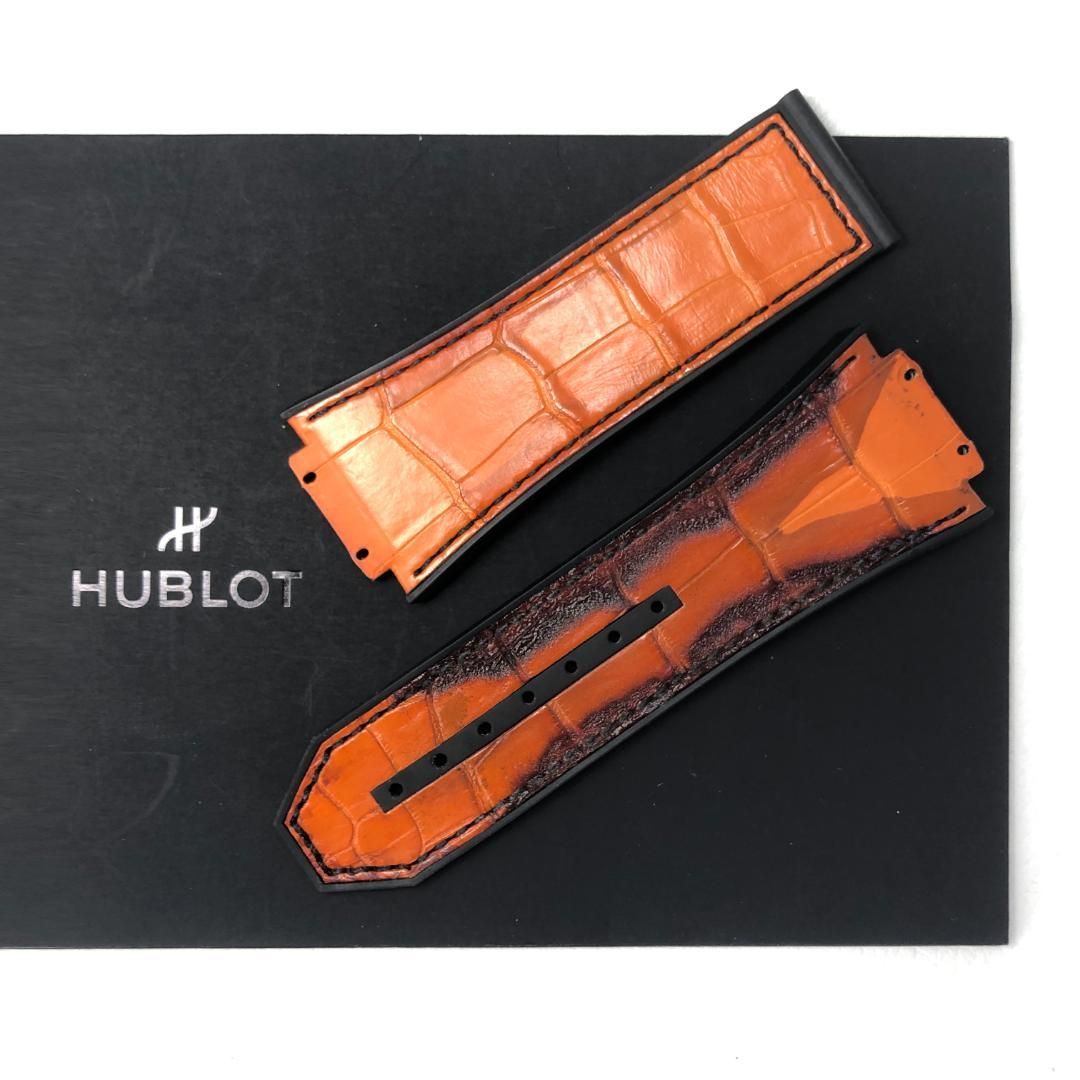【訳あり・売り切り】HUBLOT ウブロ／腕時計 ベルト／オレンジ アリゲーター ラバー ストラップ／アリゲーター／オレンジ