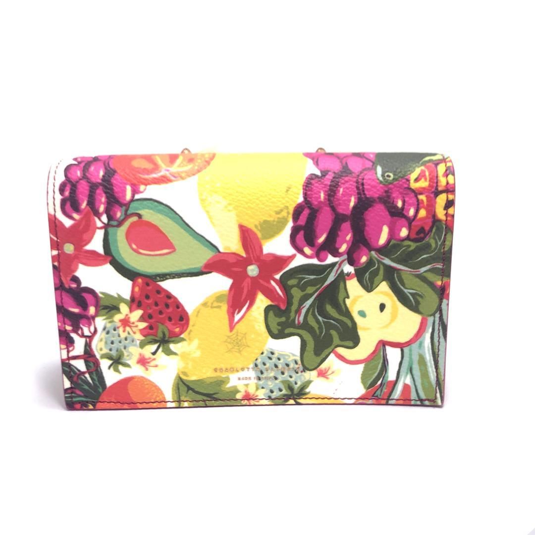 【美品・箱・保管袋付】Charlotte Olympia シャルロットオリンピア／ショルダーバッグ／猫／レザー／トロピカル 総柄