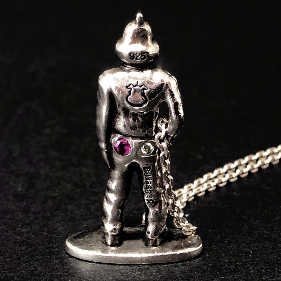 【希少・美品】BuMeeRo ブミーロ／ペンダントトップ ネックレス／ピッグ ブタ／SV925・色石／シルバー
