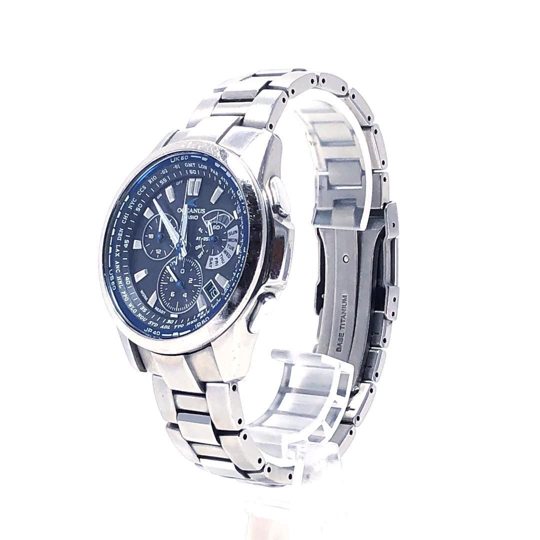【電池交換済・箱・コマ付き】CASIO カシオ／オシアナス OCW-M700TDJ-1AJF／ソーラークォーツ／チタン／シルバー・ブラック