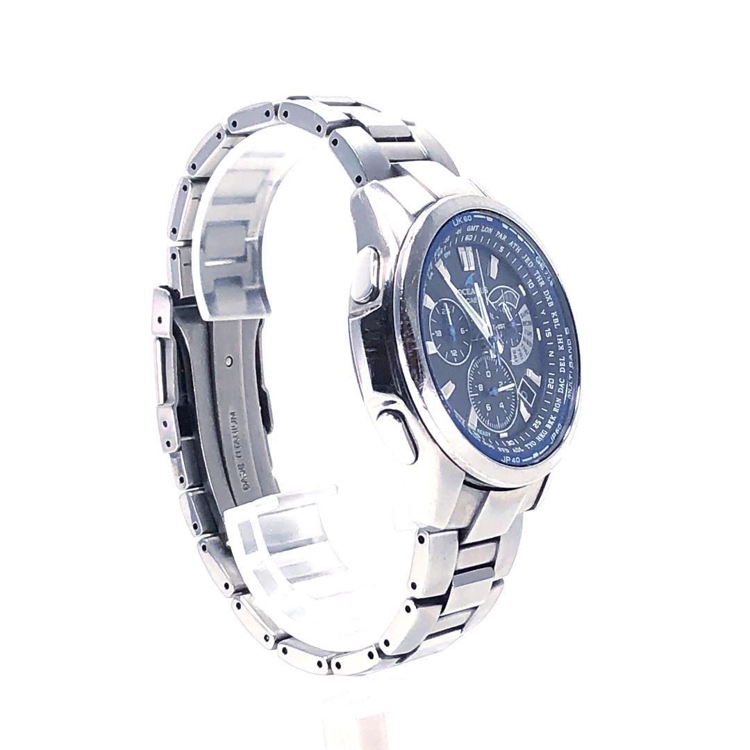 【電池交換済・箱・コマ付き】CASIO カシオ／オシアナス OCW-M700TDJ-1AJF／ソーラークォーツ／チタン／シルバー・ブラック