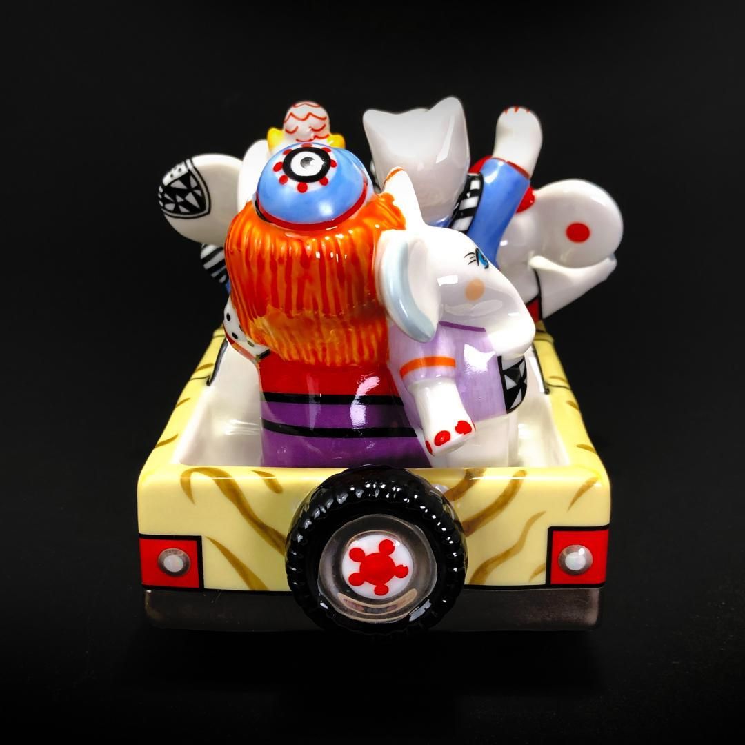 【美品】Villeroy And Boch ビレロイアンドボッホ／ベネディクト サファリ オートモービル 置物／動物 アニマル／陶器／マルチカラー