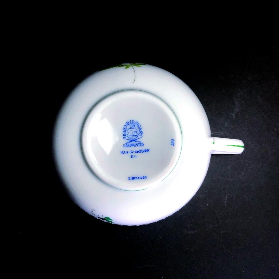 【美品】HEREND ヘレンド／ウィーンのバラ カップ＆ソーサー1客・カップのみ1客・フルーツ皿1枚／フローラル・花／陶器／ホワイト・グリーン