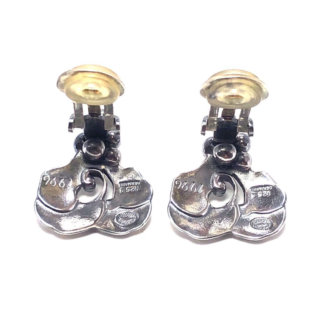 【美品・箱付き】Georg jensen ジョージジェンセン／葡萄 モチーフ イヤリング／1996／SV925／シルバー