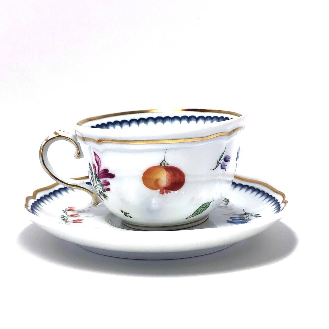 【美品・箱付き】Richard Ginori リチャードジノリ／イタリアンフルーツ カップ＆ソーサー＆プレート／陶器／ホワイト
