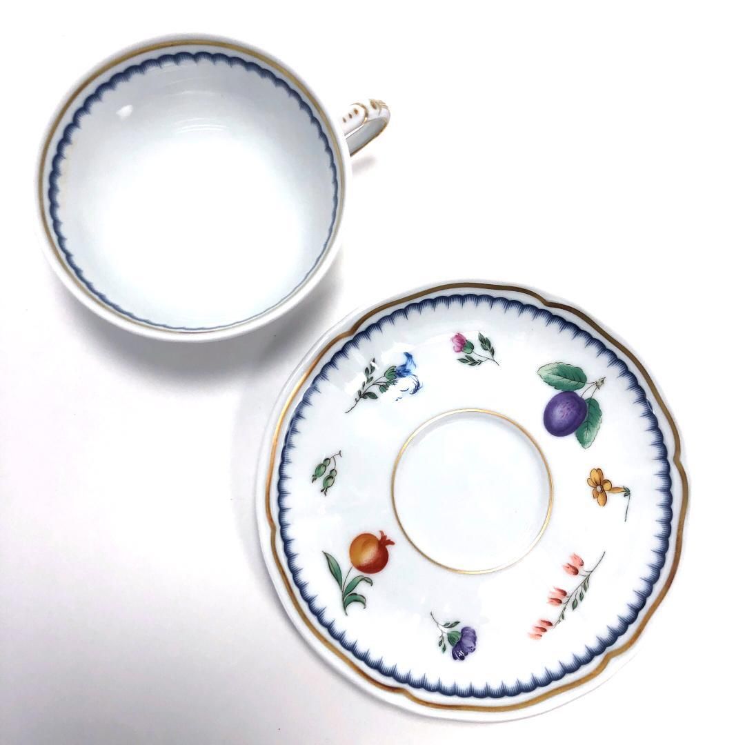 【美品・箱付き】Richard Ginori リチャードジノリ／イタリアンフルーツ カップ＆ソーサー＆プレート／陶器／ホワイト