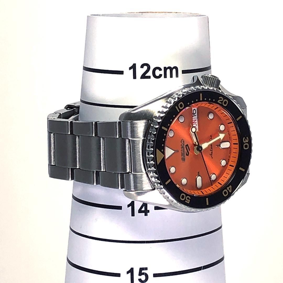 【美品・保証書・コマ・箱付き】SEIKO セイコー／5スポーツ 4R36-14B0／自動巻き／ステンレス／シルバー・オレンジ・ブラック