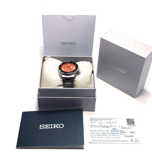 【美品・保証書・コマ・箱付き】SEIKO セイコー／5スポーツ 4R36-14B0／自動巻き／ステンレス／シルバー・オレンジ・ブラック