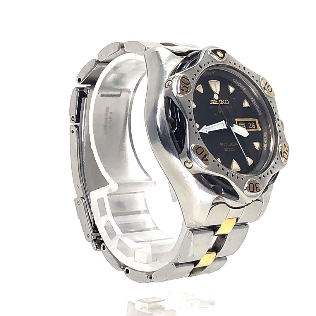 【美品・箱付き】SEIKO セイコー／スキューバ 200m 5M23-7A00／オートクォーツ／ステンレス／シルバー・ゴールド