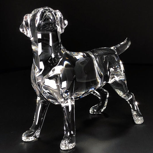 【美品】Baccarat バカラ／ラブラドールレトリバー フィギュリン／クリスタルグラス／クリア／BC324