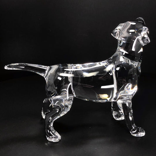 【美品】Baccarat バカラ／ラブラドールレトリバー フィギュリン／クリスタルグラス／クリア／BC324