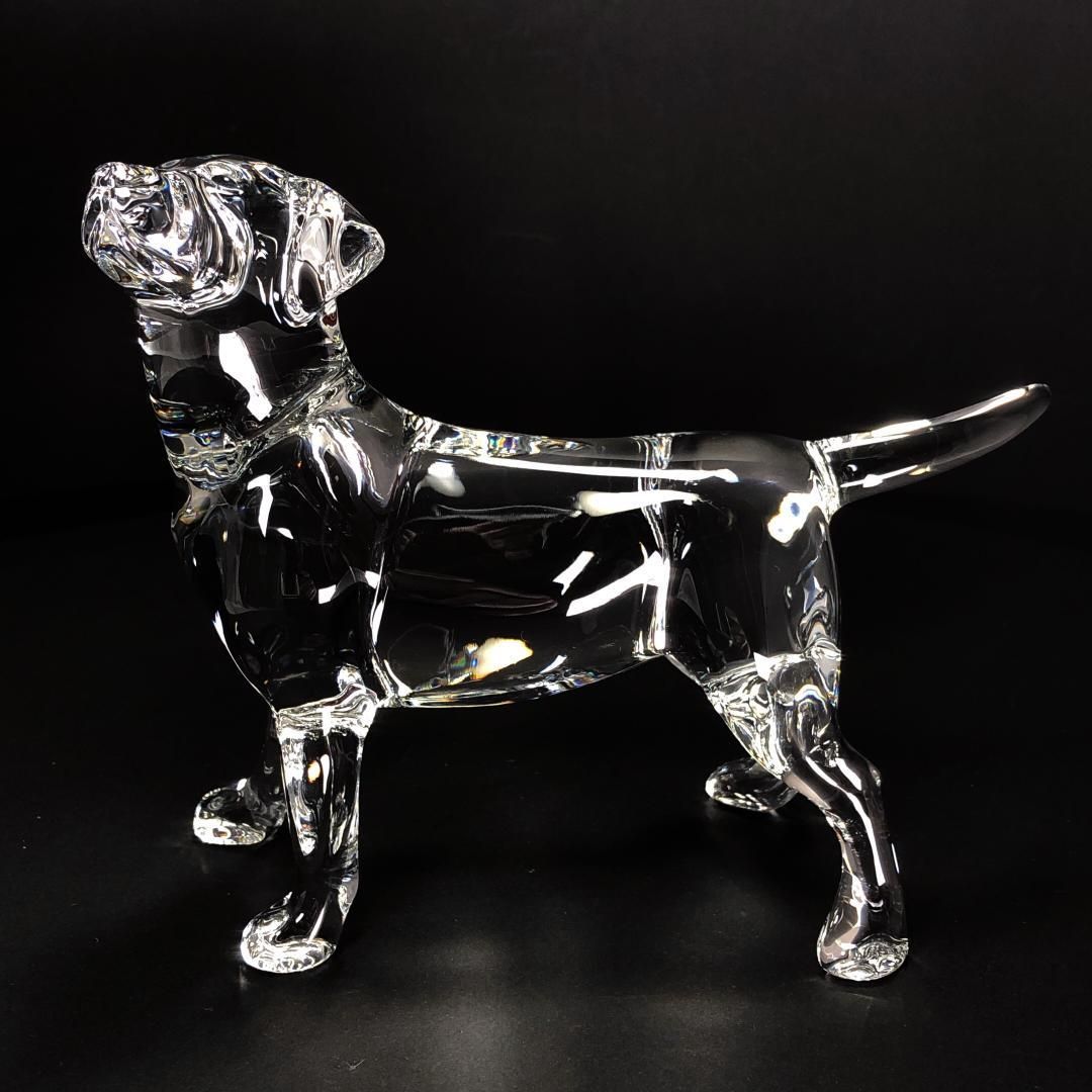 【美品】Baccarat バカラ／ラブラドールレトリバー フィギュリン／クリスタルグラス／クリア／BC324