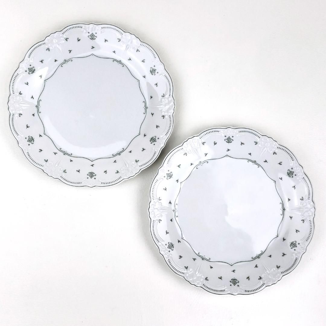 【訳あり・売り切り】TIRSCHENREUTH ティルシェンロイト／ババリア ペア カップ＆ソーサー・プレート／T03／陶器／ホワイト