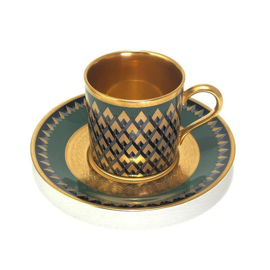 【希少・美品】Noritake ノリタケ／スタジオコレクション 金彩 カップ＆ソーサー／陶器／レッド グリーン