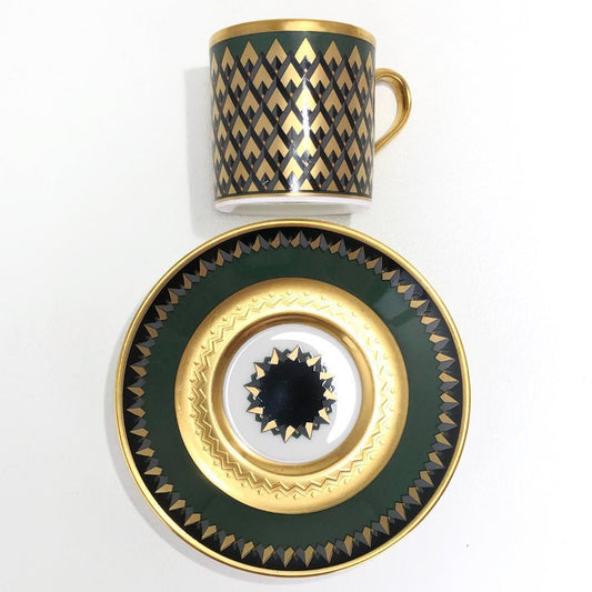 【希少・美品】Noritake ノリタケ／スタジオコレクション 金彩 カップ＆ソーサー／陶器／レッド グリーン