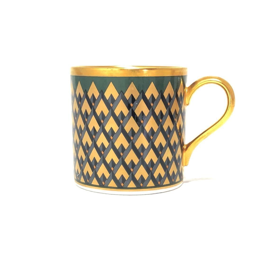 【希少・美品】Noritake ノリタケ／スタジオコレクション 金彩 カップ＆ソーサー／陶器／レッド グリーン