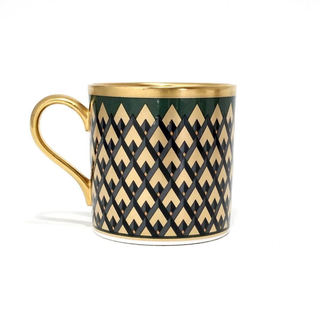 【希少・美品】Noritake ノリタケ／スタジオコレクション 金彩 カップ＆ソーサー／陶器／レッド グリーン