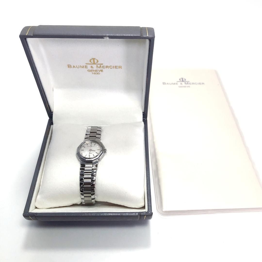 【美品・電池交換済・ケース・保証書付】BAUME＆MERCIER ボーム＆メルシエ／リビエラ 5231／クォーツ／ステンレス／シルバー