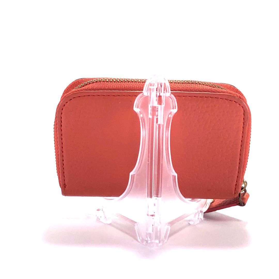 【美品】Vivienne Westwood ヴィヴィアンウエストウッド／ダブルフラップ レザー コインケース 財布／オーブ／レザー／オレンジ・ブラック・グレー