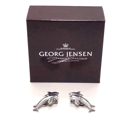 【美品・箱付き】Georg Jensen ジョージジェンセン／レディース ドルフィン イヤリング／129／SV925／シルバー