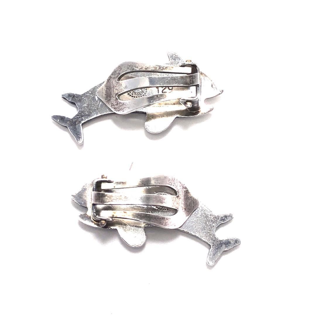 【美品・箱付き】Georg Jensen ジョージジェンセン／レディース ドルフィン イヤリング／129／SV925／シルバー