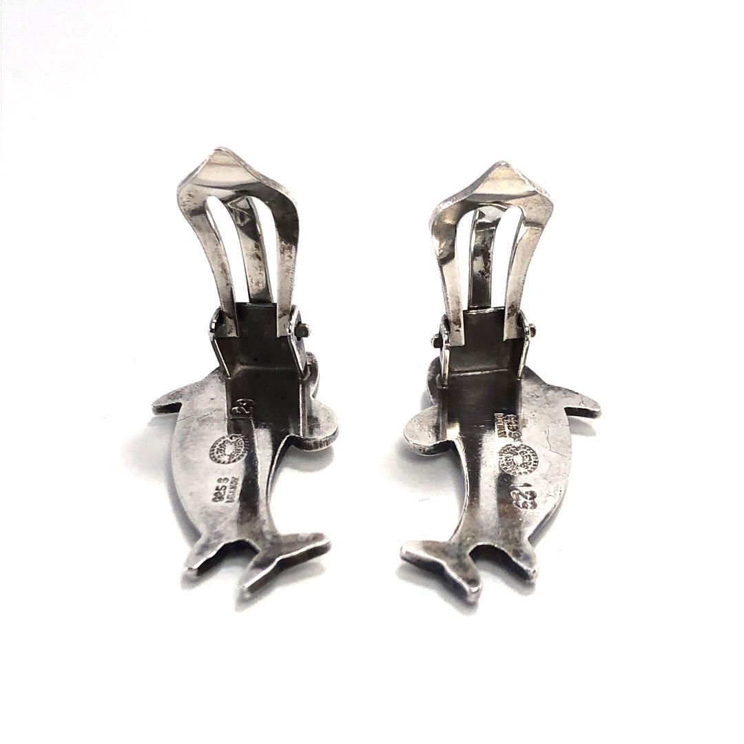 【美品・箱付き】Georg Jensen ジョージジェンセン／レディース ドルフィン イヤリング／129／SV925／シルバー