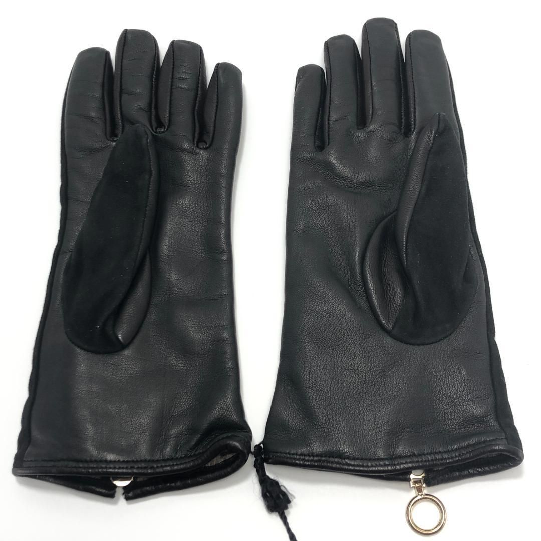【美品】BRUNO CARLO ブルーノカルロ／レザー グローブ 手袋 スター スタッズ／レザー／ブラック