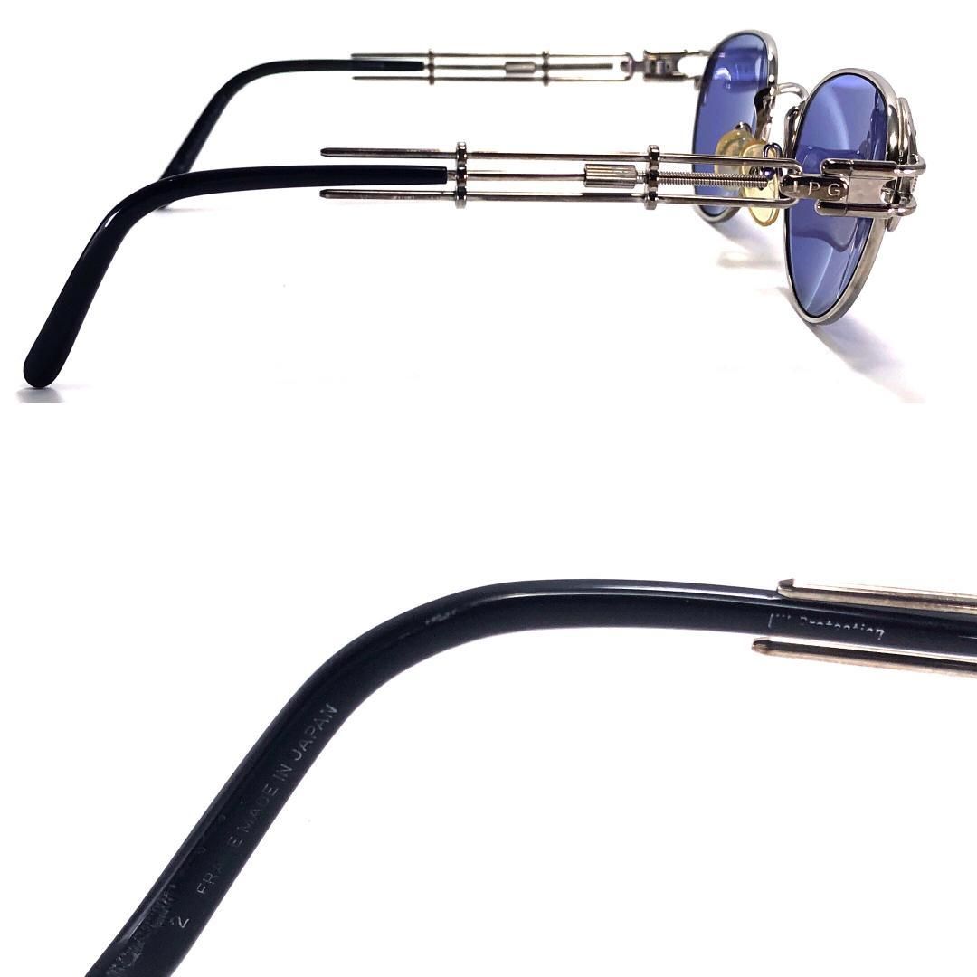 【美品・ケース付】Jean Paul Gaultier ジャンポールゴルチエ／オーバル型 サングラス／ネジモチーフ／メタル・グラス／ブルー・パープル・シルバー