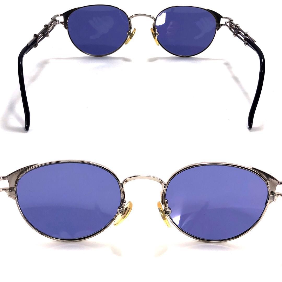 【美品・ケース付】Jean Paul Gaultier ジャンポールゴルチエ／オーバル型 サングラス／ネジモチーフ／メタル・グラス／ブルー・パープル・シルバー