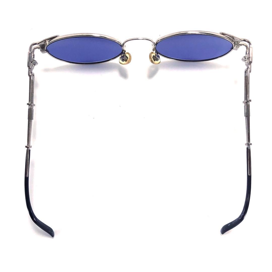【美品・ケース付】Jean Paul Gaultier ジャンポールゴルチエ／オーバル型 サングラス／ネジモチーフ／メタル・グラス／ブルー・パープル・シルバー