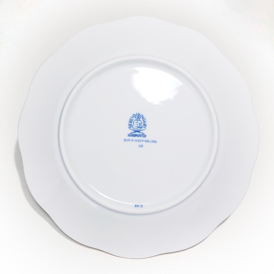 【美品】HEREND ヘレンド／皿／ヴィクトリア・ゴールド デザートプレート／陶器／ホワイト