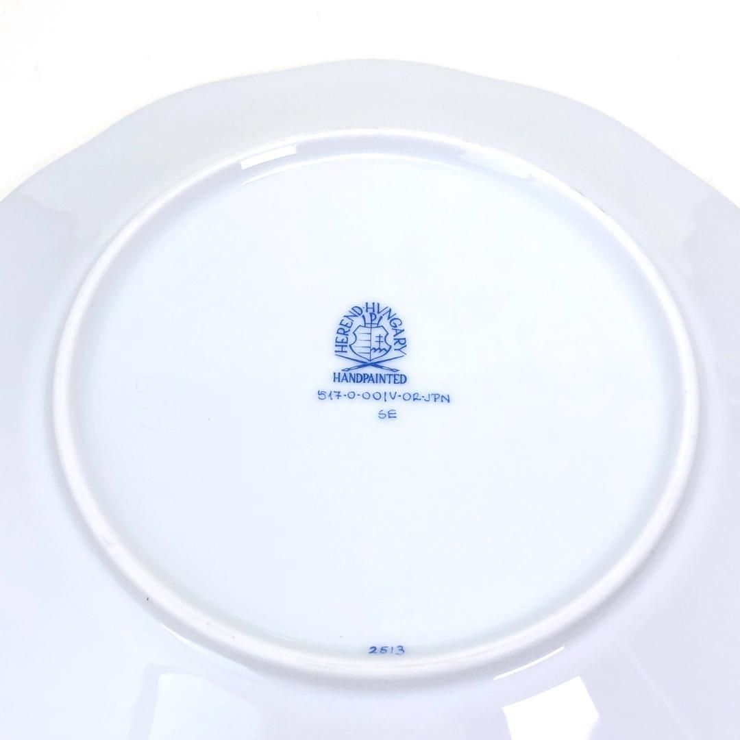 【美品】HEREND ヘレンド／皿／ヴィクトリア・ゴールド デザートプレート／陶器／ホワイト