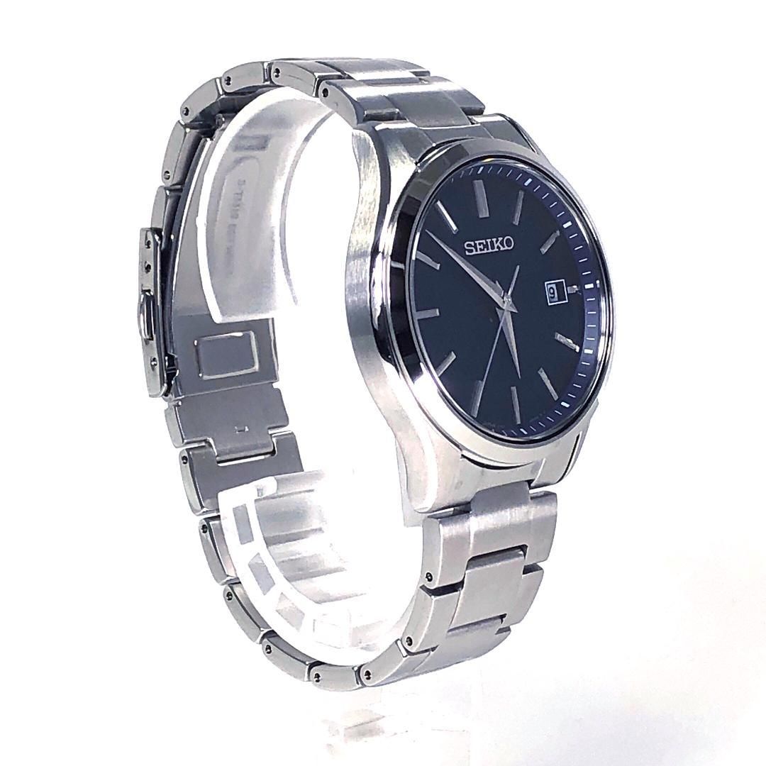 【美品・箱・コマ付き】SEIKO セイコー／セレクション Sシリーズ V157-0DR0／ソーラークォーツ／ステンレス／シルバー・ネイビーブルー