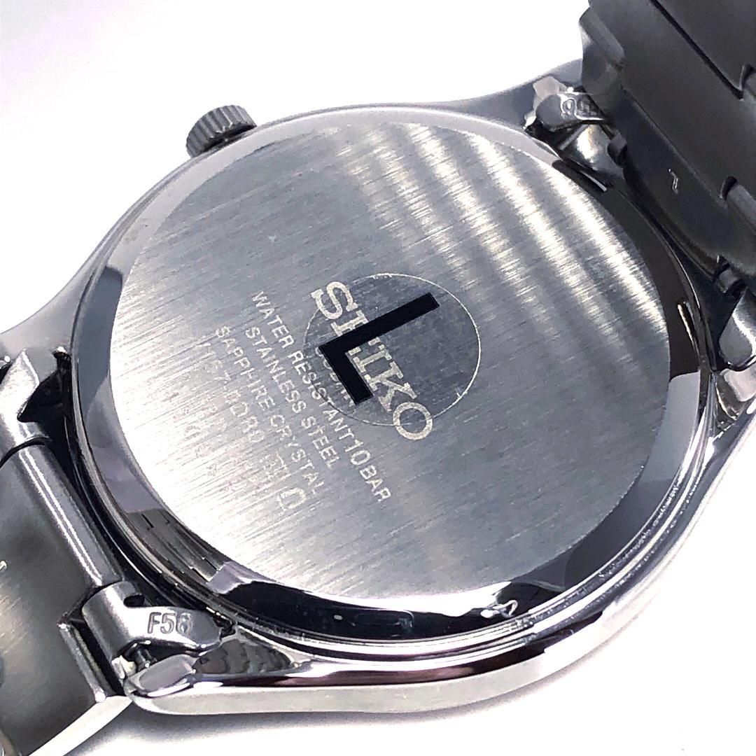 【美品・箱・コマ付き】SEIKO セイコー／セレクション Sシリーズ V157-0DR0／ソーラークォーツ／ステンレス／シルバー・ネイビーブルー