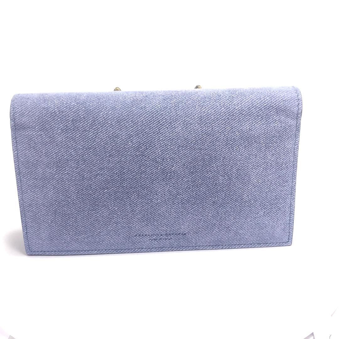 【美品・箱・保管袋付】Charlotte Olympia シャルロットオリンピア／ショルダーバッグ／猫／デニム・レザー／ブルー