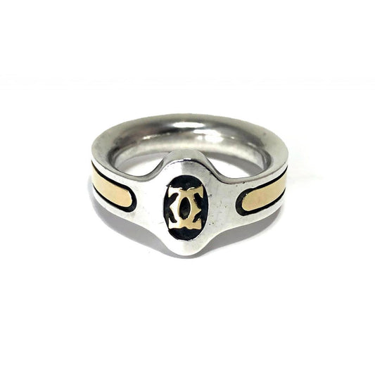 【ヴィンテージ・希少】Cartier カルティエ／2C デザイン リング／／9号／SV925・18K／シルバー・ゴールド