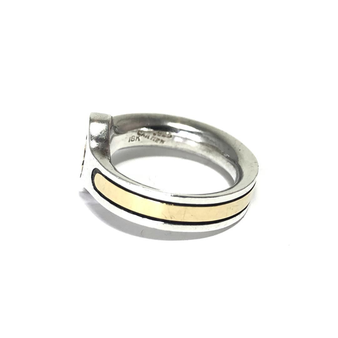 【ヴィンテージ・希少】Cartier カルティエ／2C デザイン リング／／9号／SV925・18K／シルバー・ゴールド