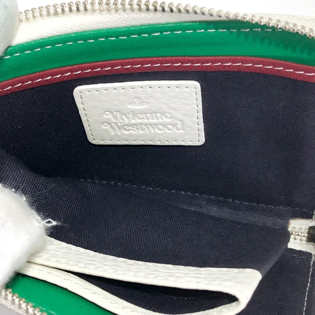 【美品】Vivienne Westwood ヴィヴィアンウエストウッド／FRATHOUSE L字 ジップウォレット／レザー／ホワイト
