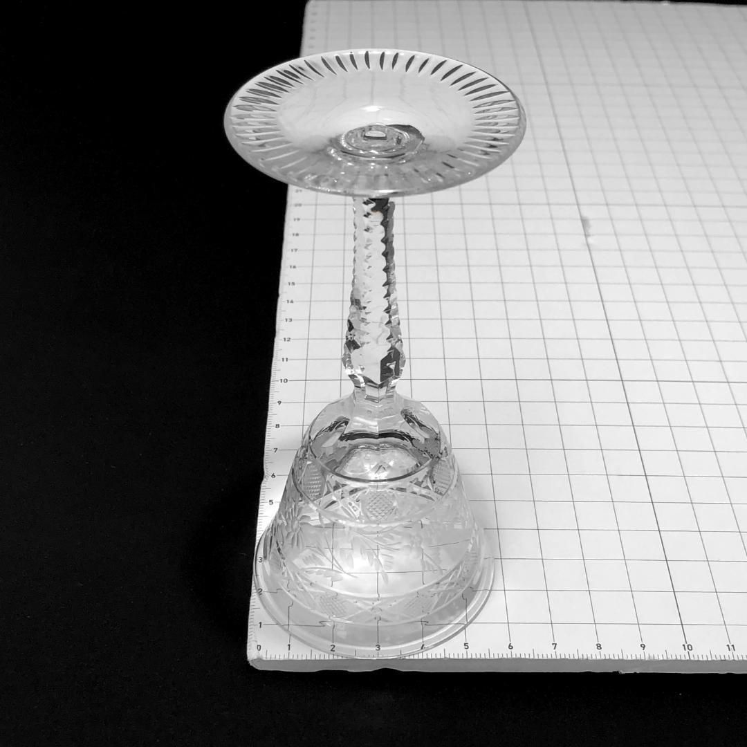 【美品】Meissen crystal マイセンクリスタル／フラワー グレイビング ワイングラス／クリスタルグラス／クリア／MC5